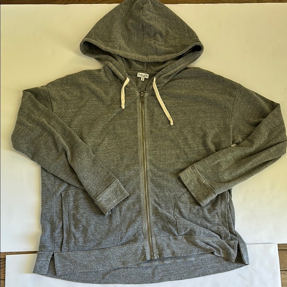 Splendid Gray Zip Up Sweater with Hood